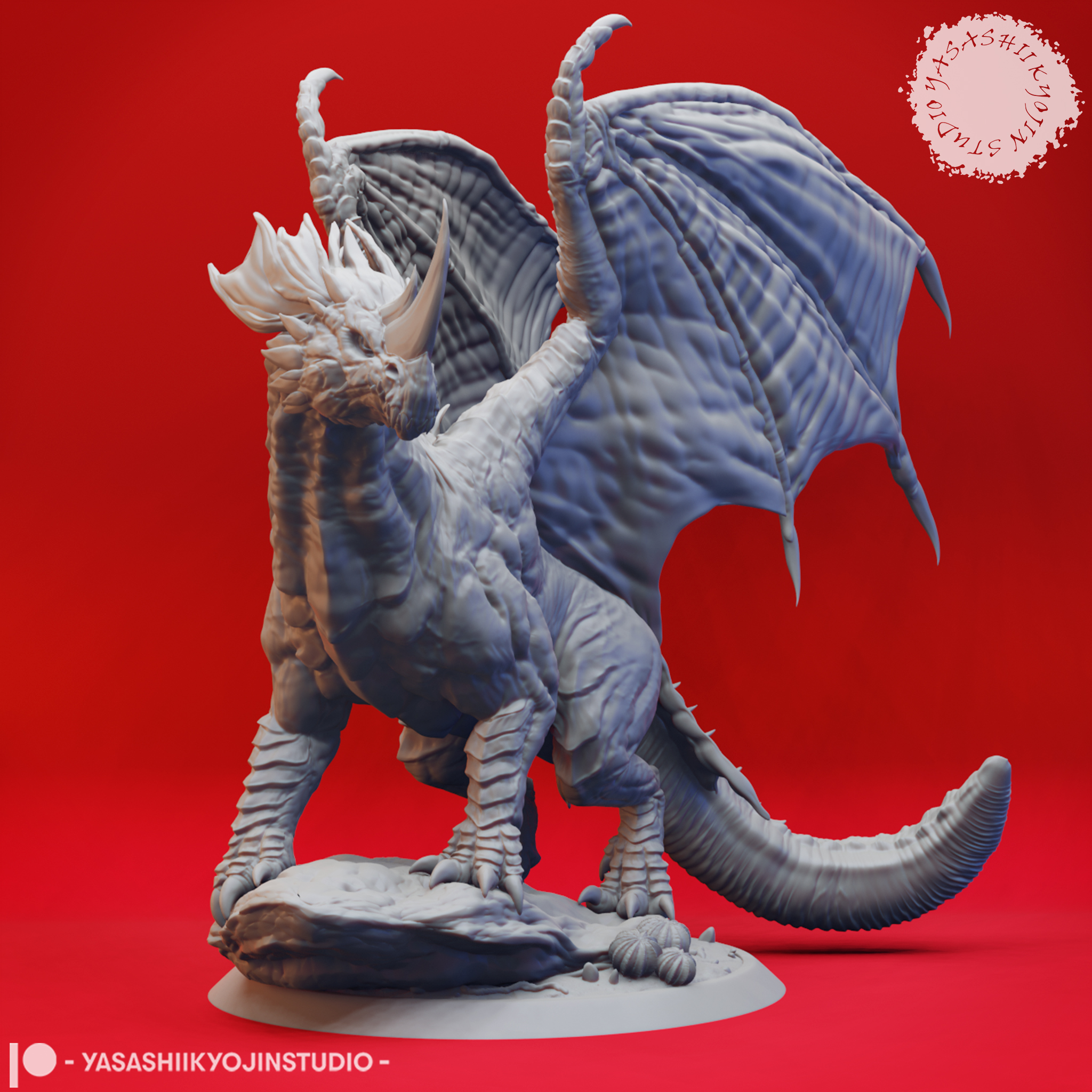 Adult Blue Dragon - Tabletop Miniature (Pre-Supported) 3D STL Model — view 3
