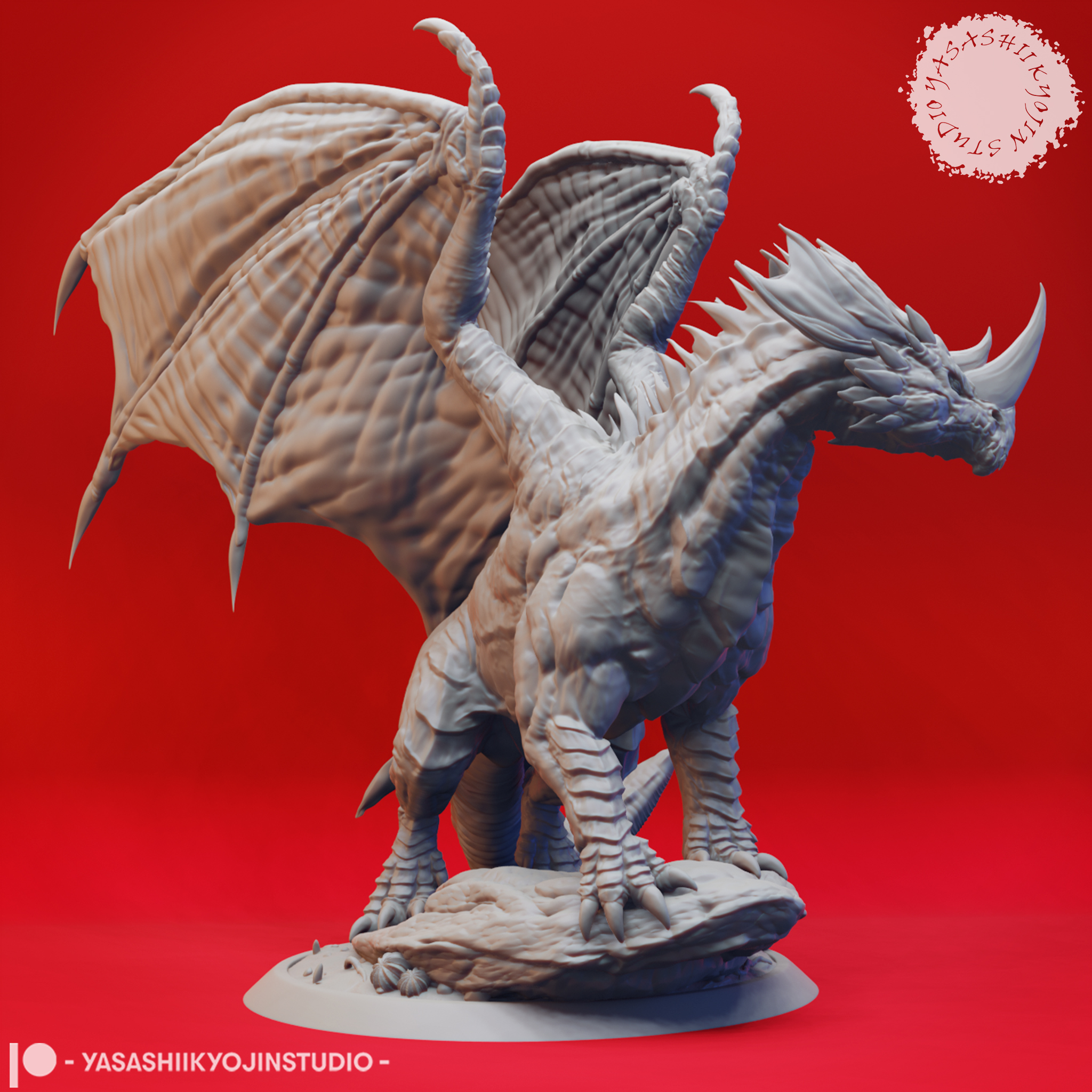 Adult Blue Dragon - Tabletop Miniature (Pre-Supported) 3D STL Model — view 4
