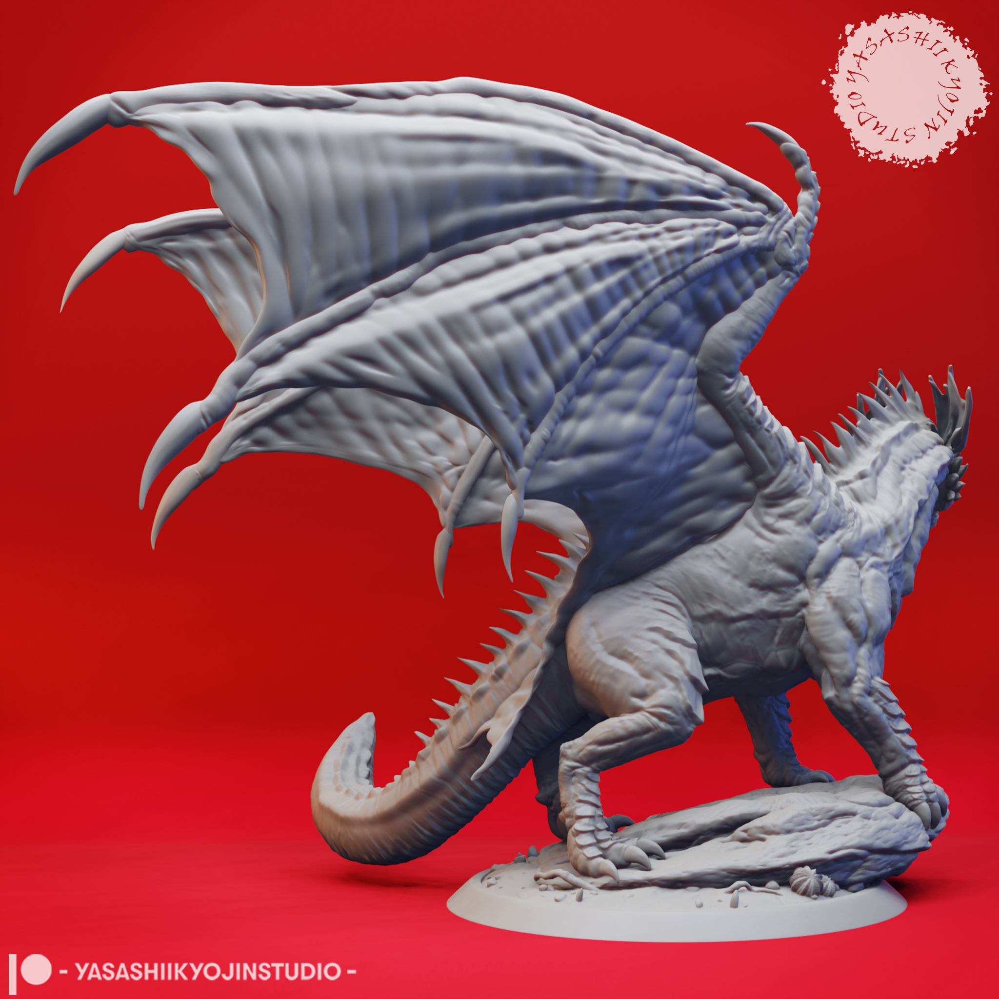 Adult Blue Dragon - Tabletop Miniature (Pre-Supported) 3D STL Model — view 5