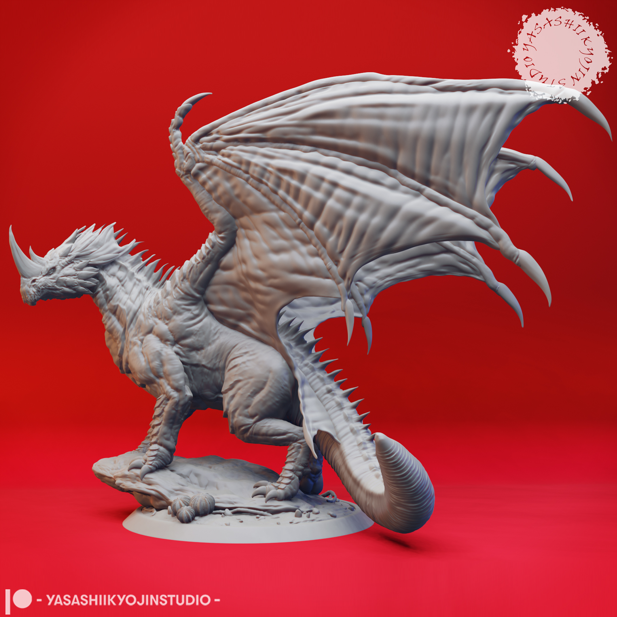Adult Blue Dragon - Tabletop Miniature (Pre-Supported) 3D STL Model — view 6
