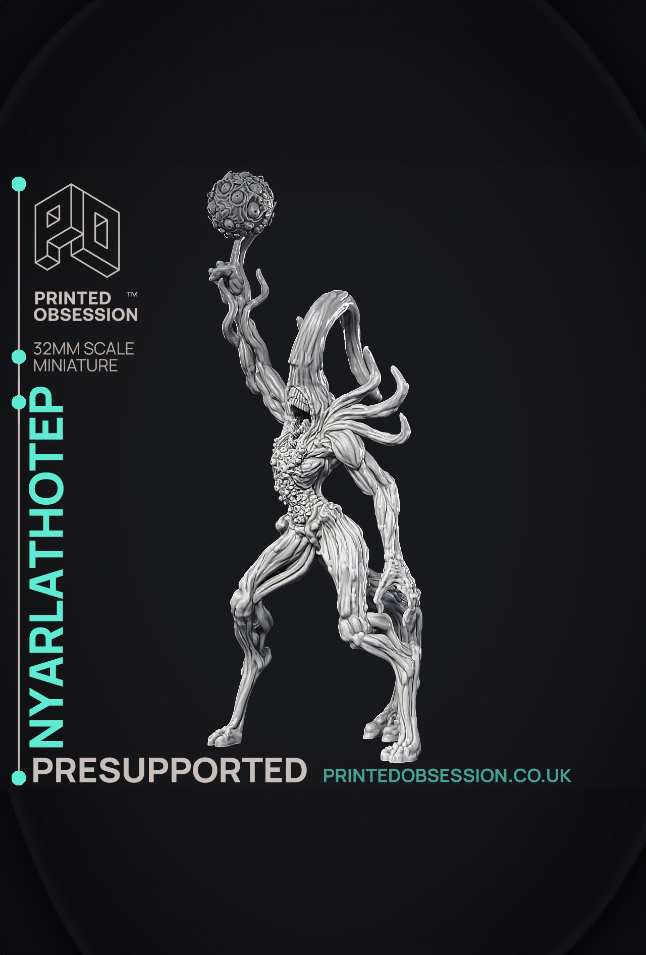 Nyarlathotep - Boss Monster - PRESUPPORTED - Illustrated and Stats - 32mm scale 3D STL Model