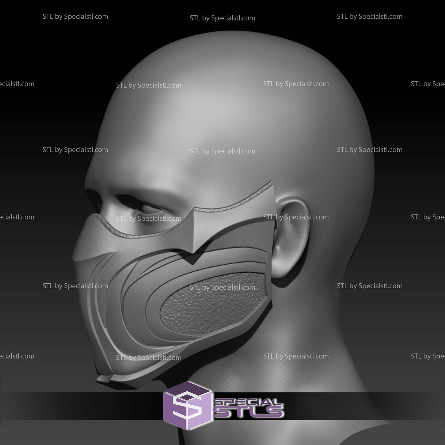Cosplay STL Files Scorpion Mask Face Shell 3D Model — view 2