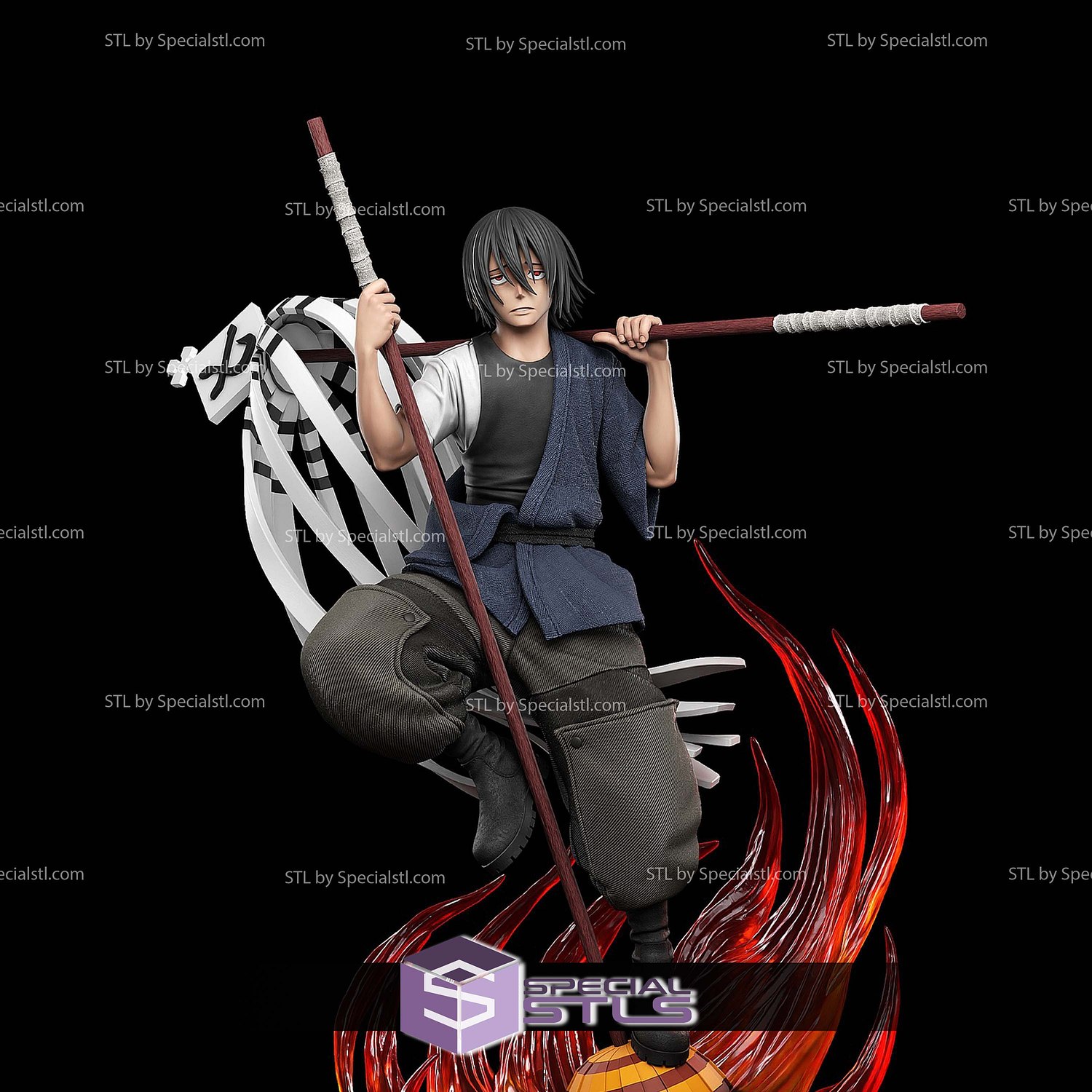 Benimaru Shinmon Fire Force 3D Printer Files STL Model — view 2