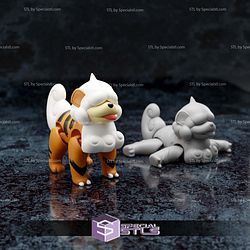 Basic Pokemon Collection - Articulated Hisuian Growlithe 3D STL Model