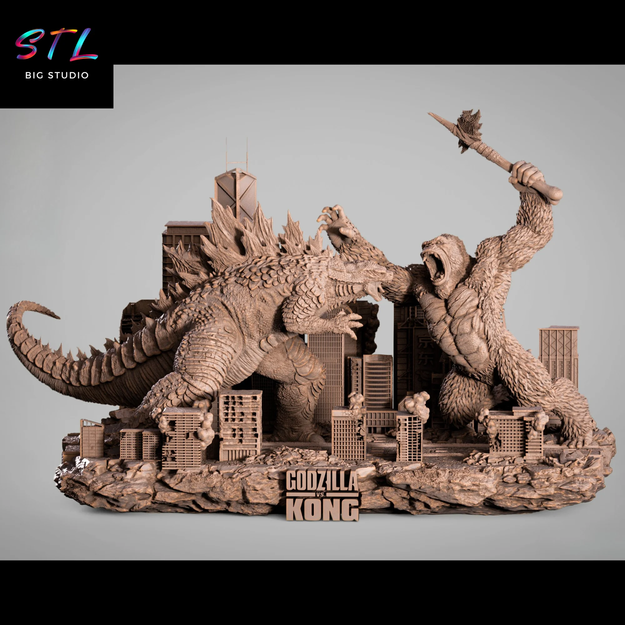 Godzilla vs Kong Diorama STL | Epic 3D Printable Figure Model