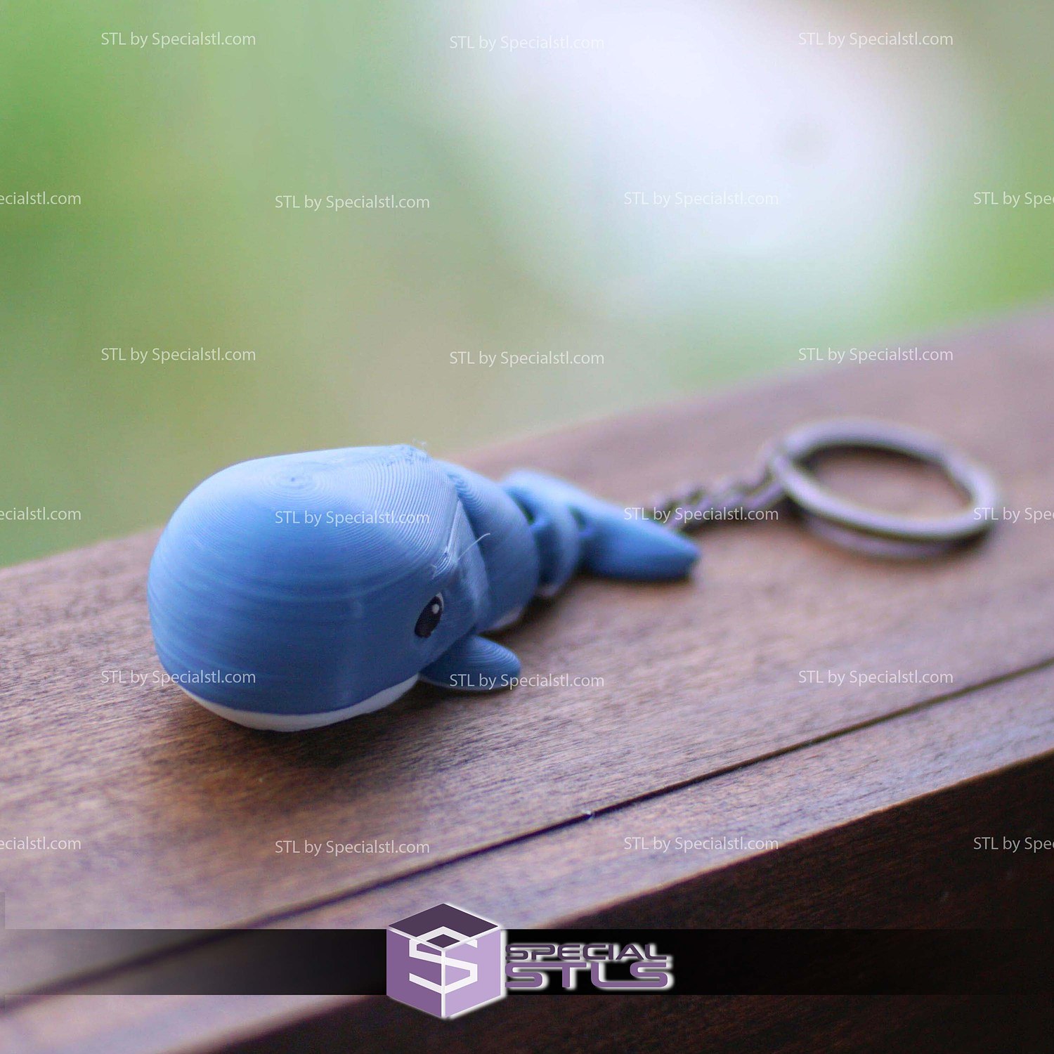 Super Basic STL Flexi Wiggly Whale 3D Model — view 4