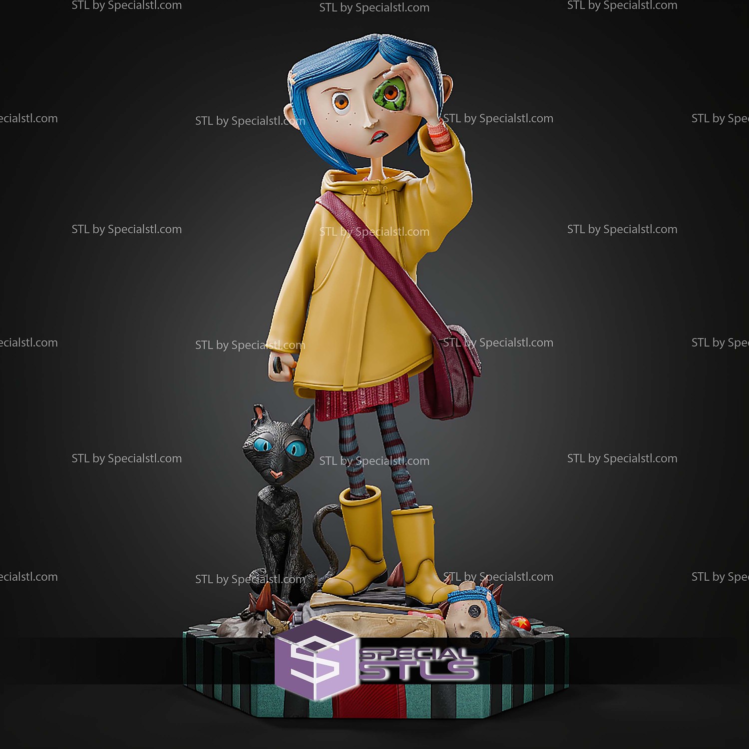 Coraline 2009 300mm STL Files 3D Model — view 5