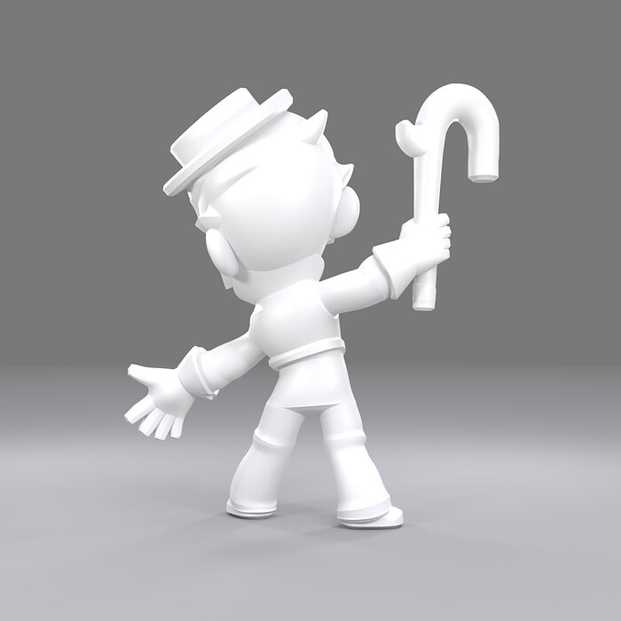 Gray Original - Brawl Stars 3D 3MF Model — view 4