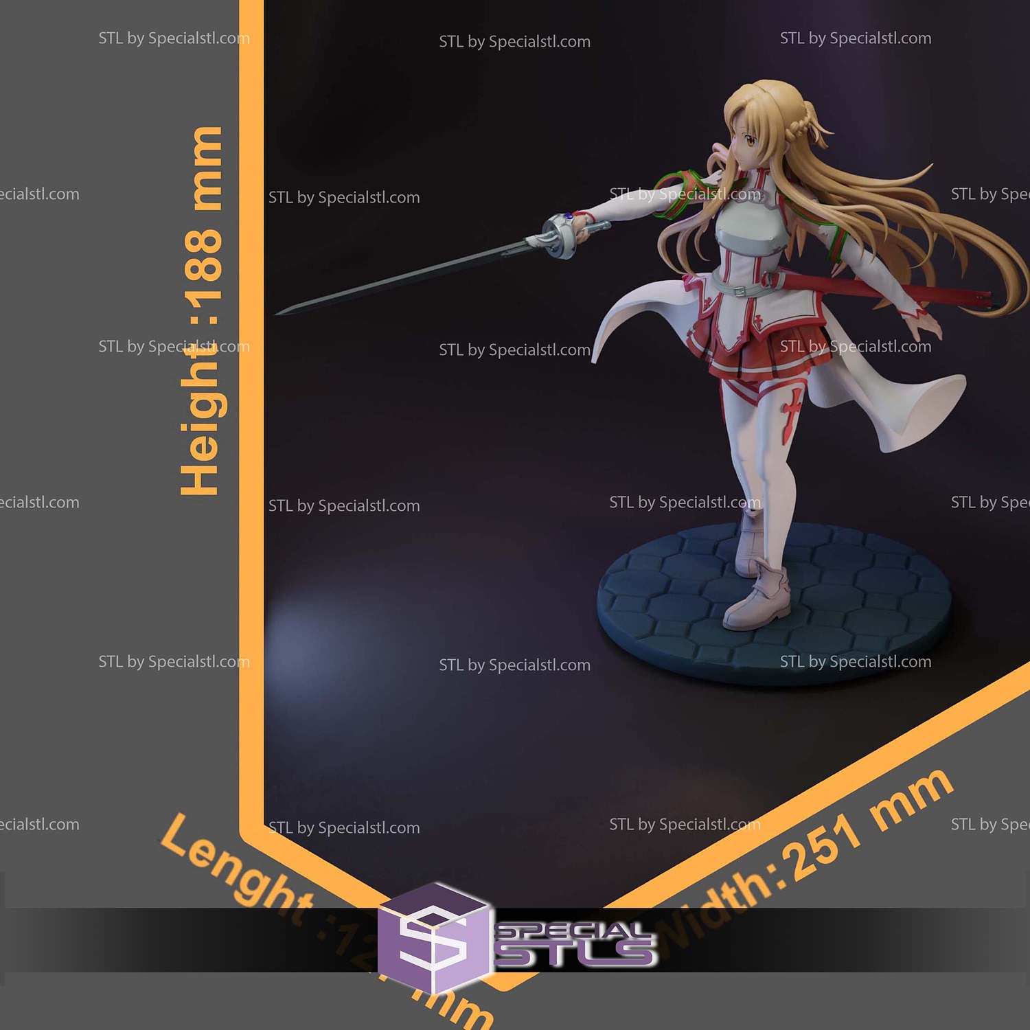 Asuna Yuuki 188mm STL Files 3D Model — view 4