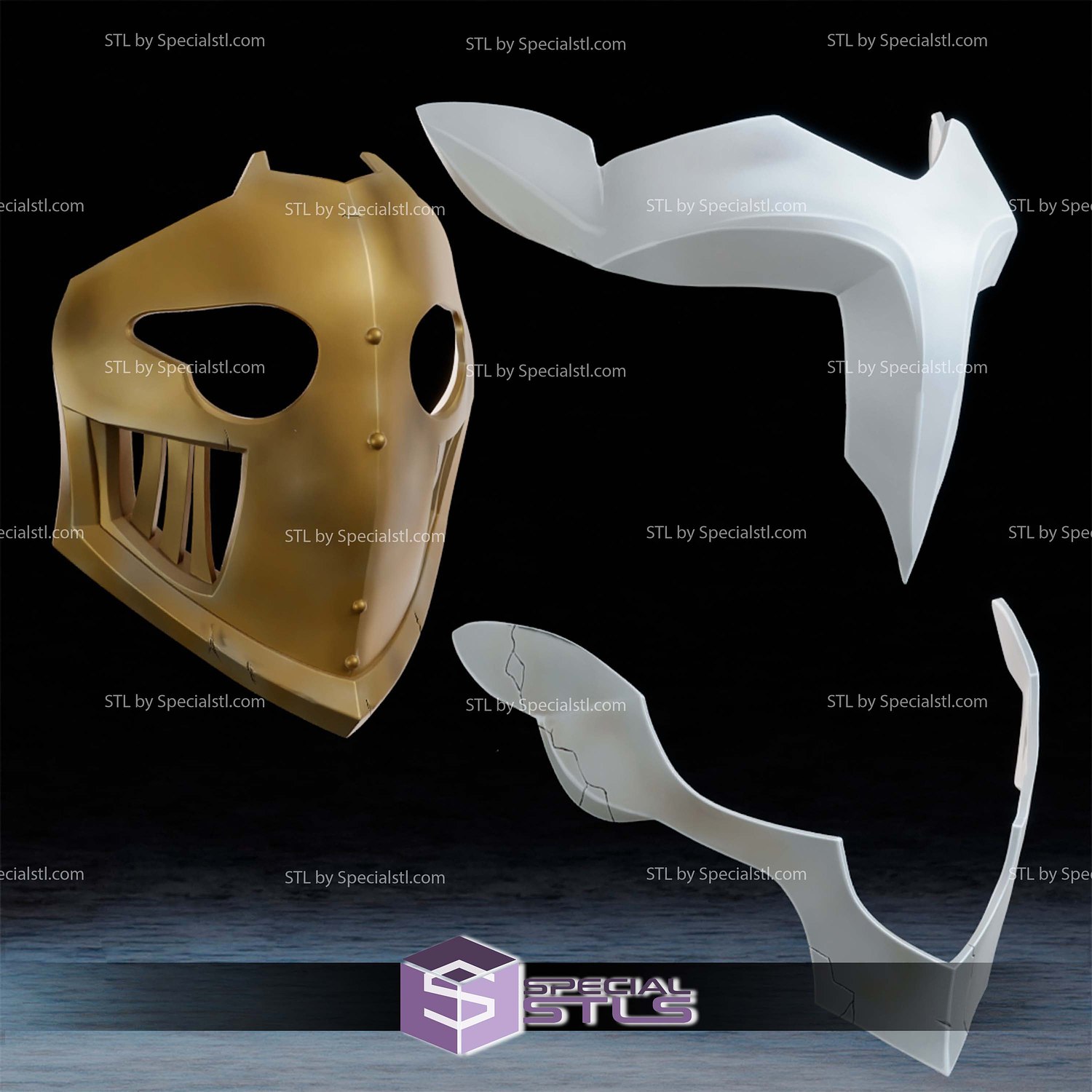 Cosplay STL Files Ekko Arcane Mask 3D Model — view 4