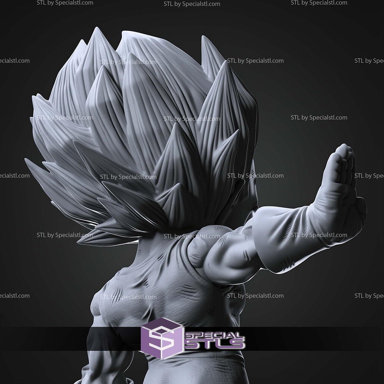 Majin Vegeta Chibi STL Files 3D Model — view 2
