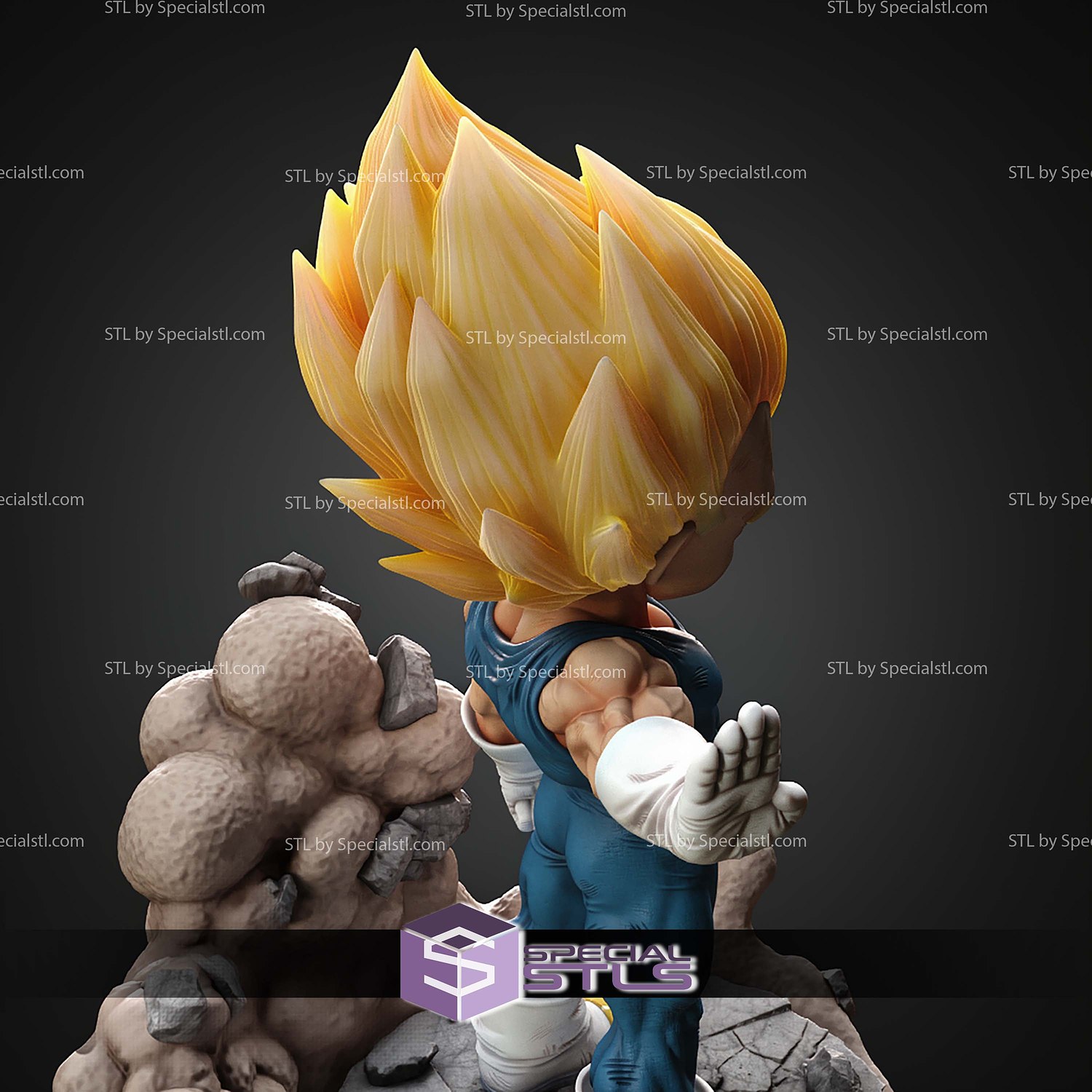 Majin Vegeta Chibi STL Files 3D Model — view 3