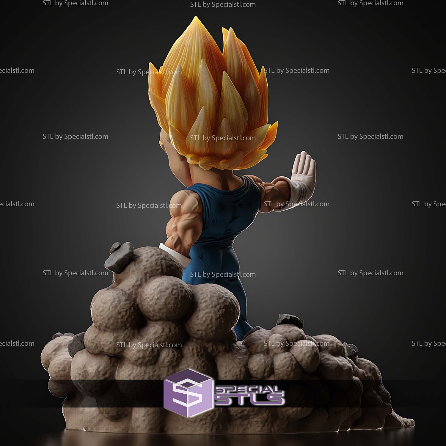 Majin Vegeta Chibi STL Files 3D Model — view 8