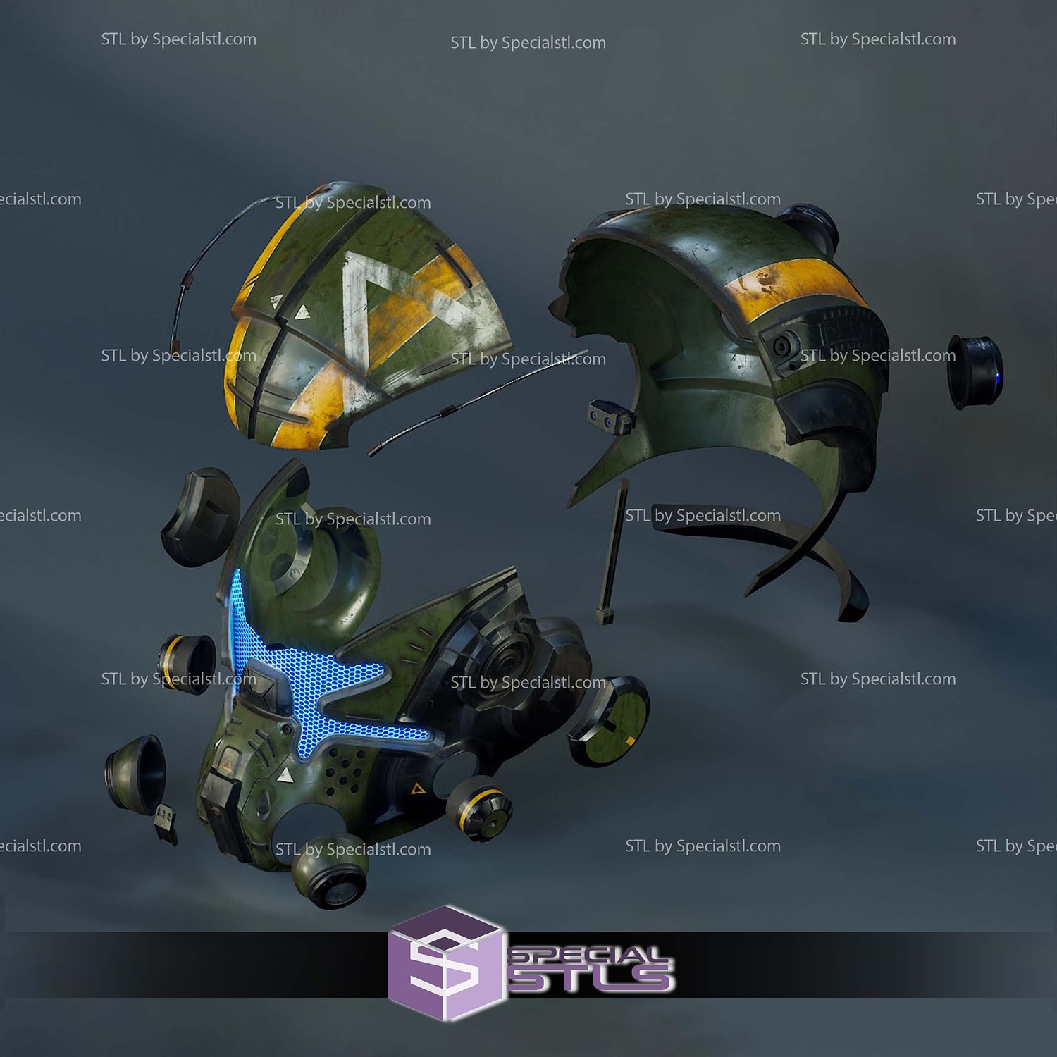 Cosplay STL Files Jack Cooper Titanfall Helmet 3D Model — view 2