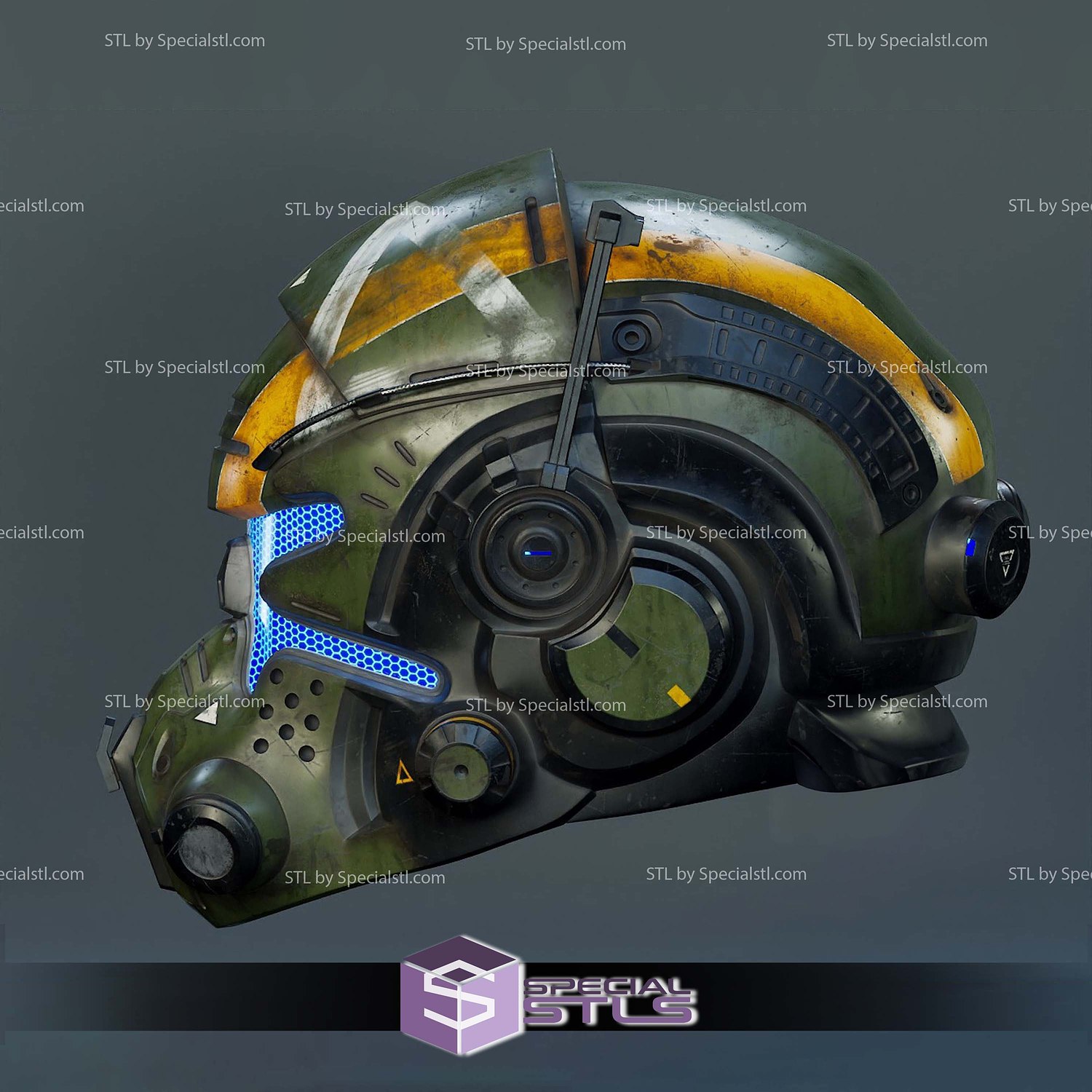 Cosplay STL Files Jack Cooper Titanfall Helmet 3D Model — view 3