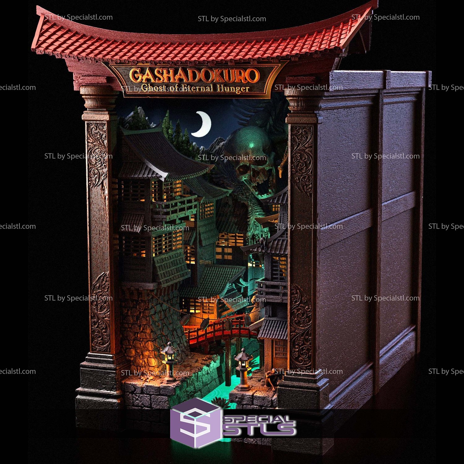 Gashadokuro Book Nook 3D Printer Files STL Model — view 2