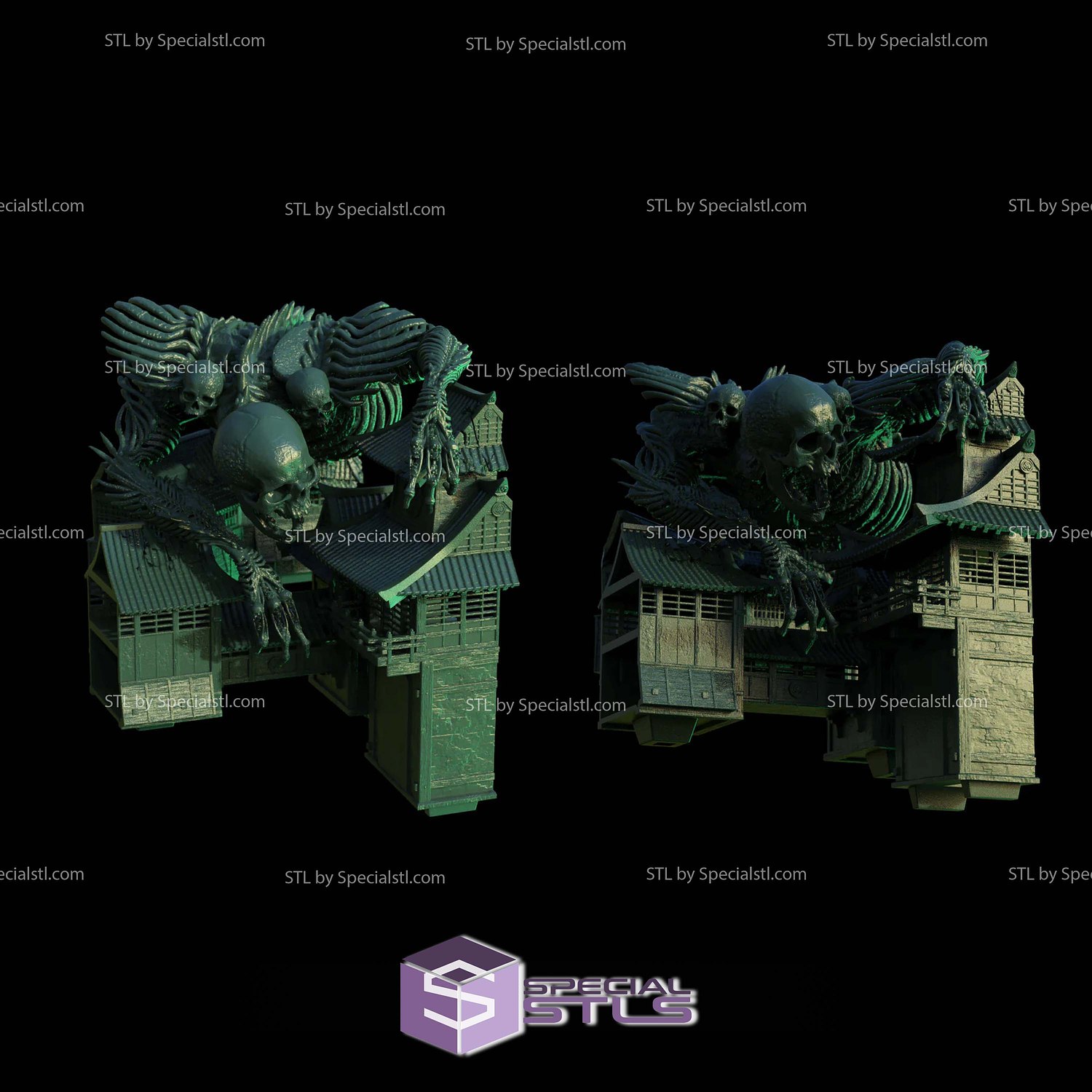 Gashadokuro Book Nook 3D Printer Files STL Model — view 5