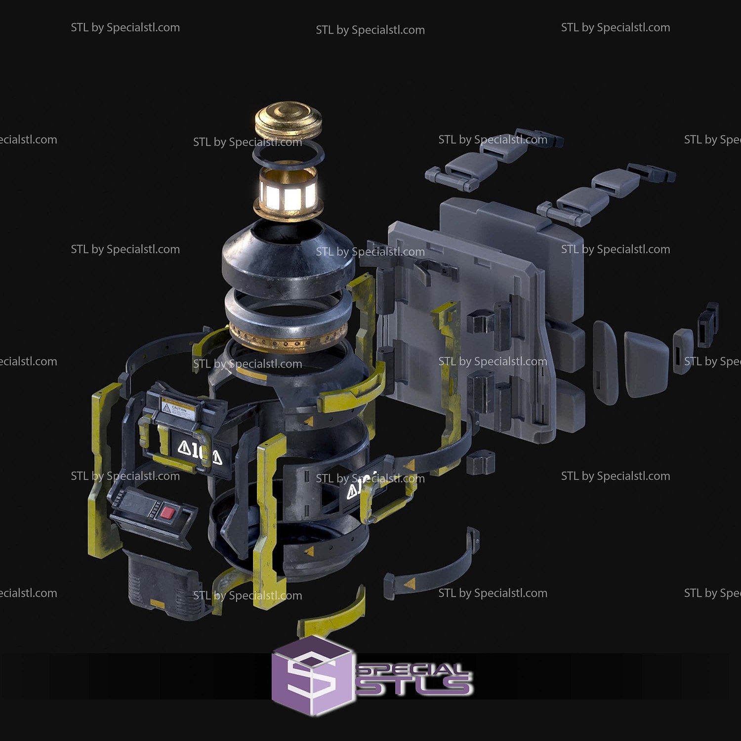 Cosplay STL Files Helldivers 2 Hellbomb Backpack 3D Model — view 2