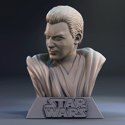 Obi-Wan Kenobi Bust 3D Printer Files | Assembly STL Model