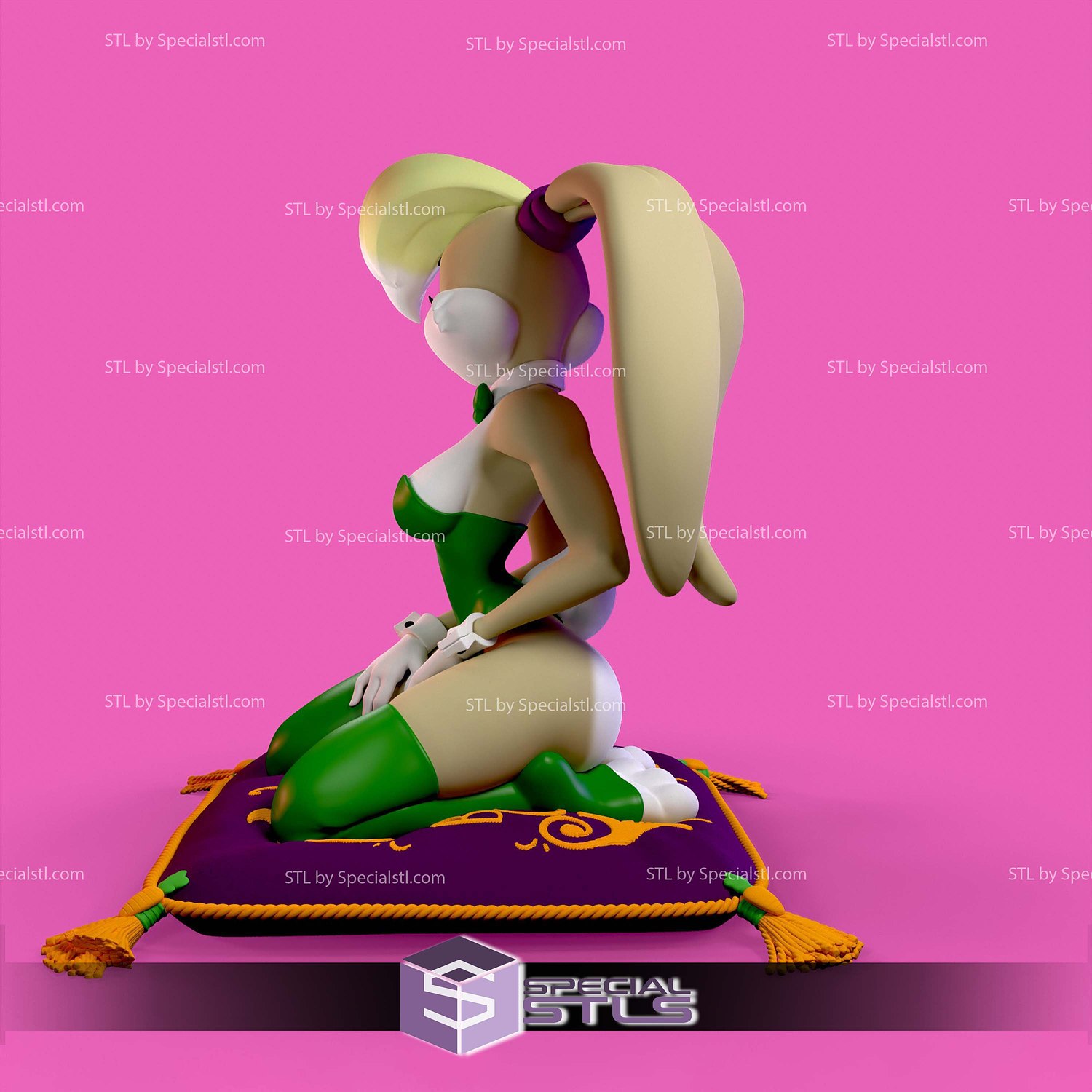 Lola Bunny Bunnysuit Sculptures 3D Printing STL Model — view 7
