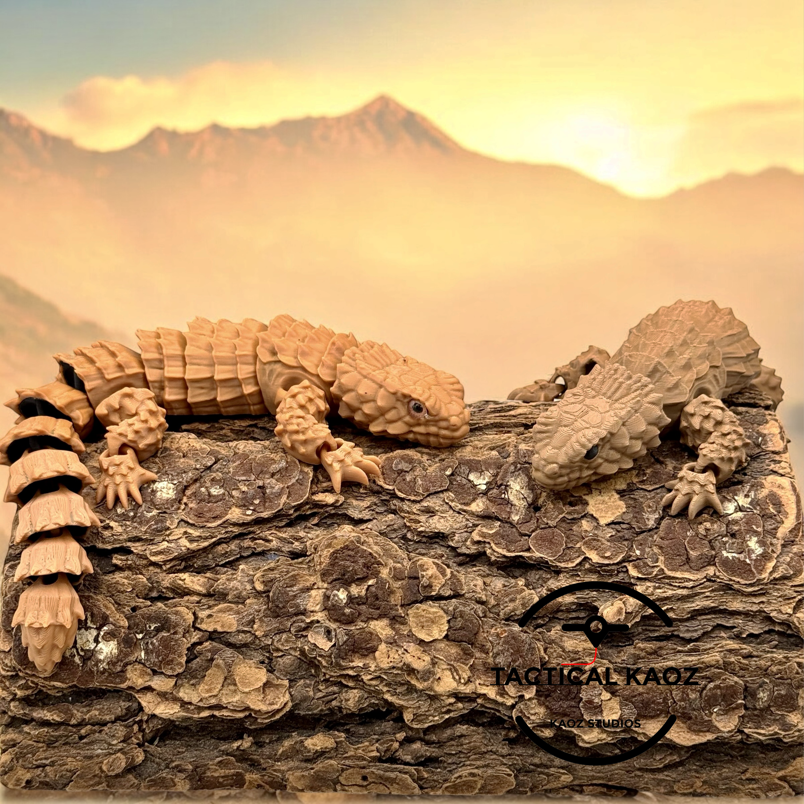 Articulated Armadillo Girdled Lizards | Pre-Painted + Optional 6mm Glass Eye Version 3D STL Model