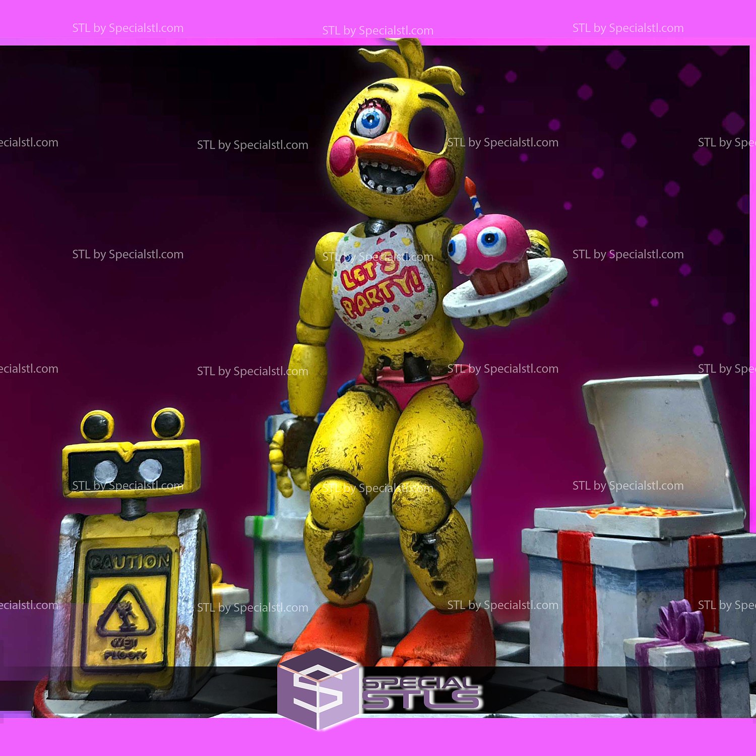 Five Nights at Freddy Chica V2 3D Printer Files STL Model — view 2