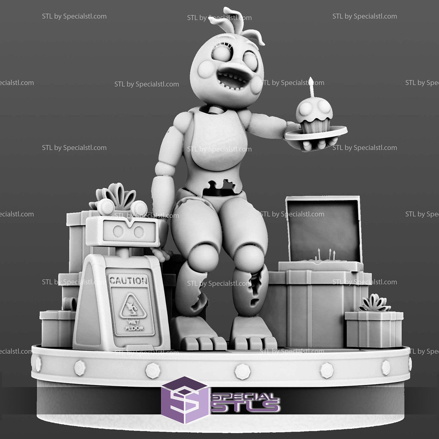 Five Nights at Freddy Chica V2 3D Printer Files STL Model — view 4