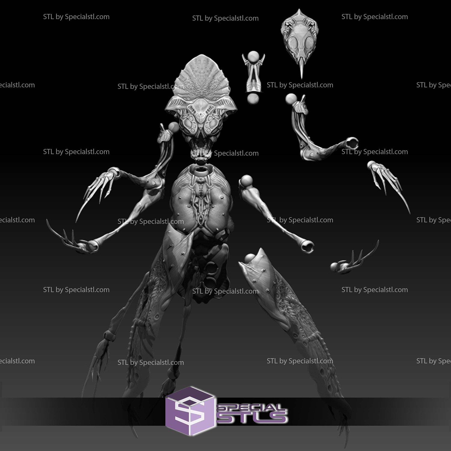 Alien Geist Action Figure 3D Print Files STL Model — view 2