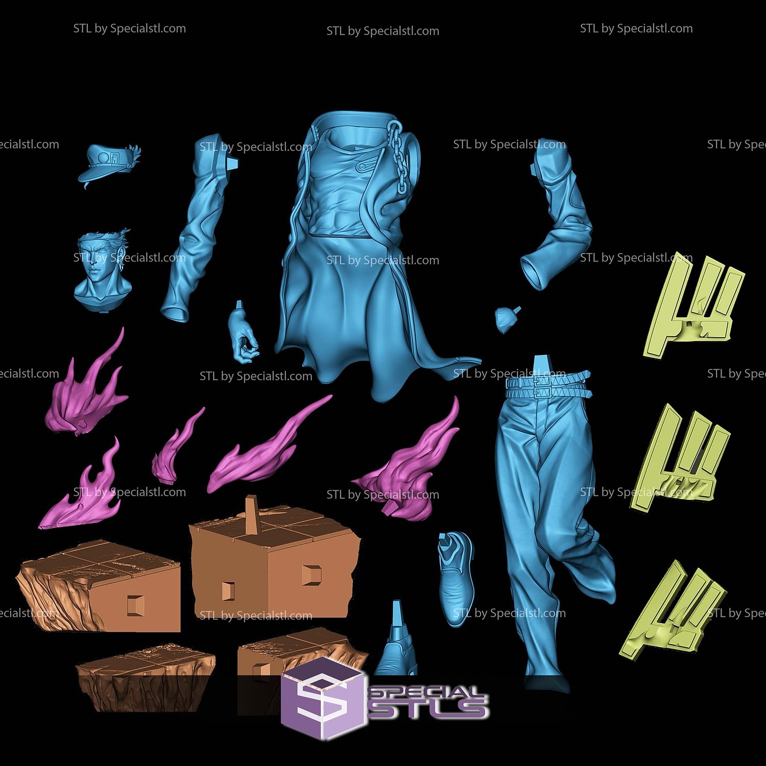 Jotaro Kujo Walking 3D Printer Files STL Model — view 5