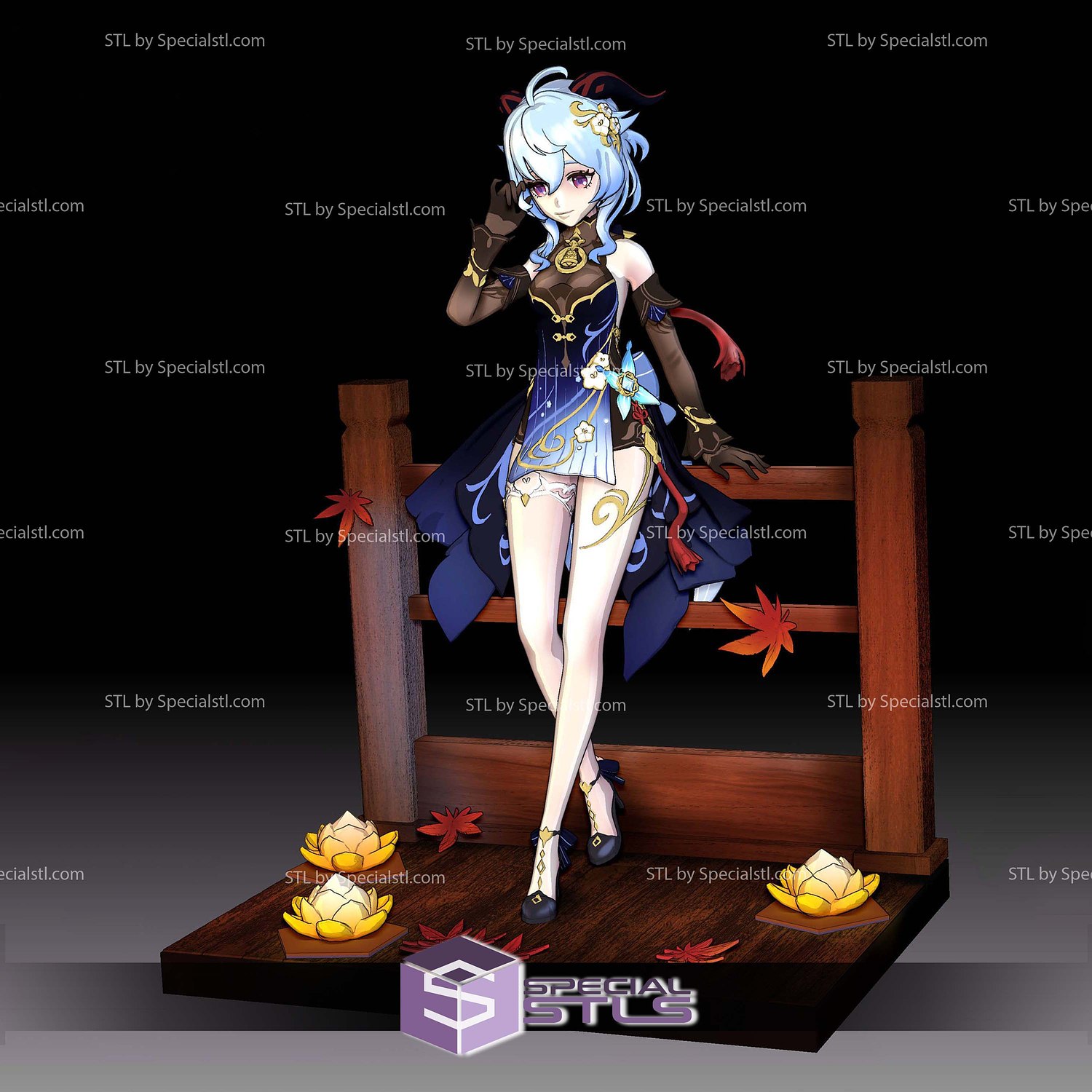 Ganyu Twilight Blossom Genshin Impact Digital STL Files 3D Model — view 3