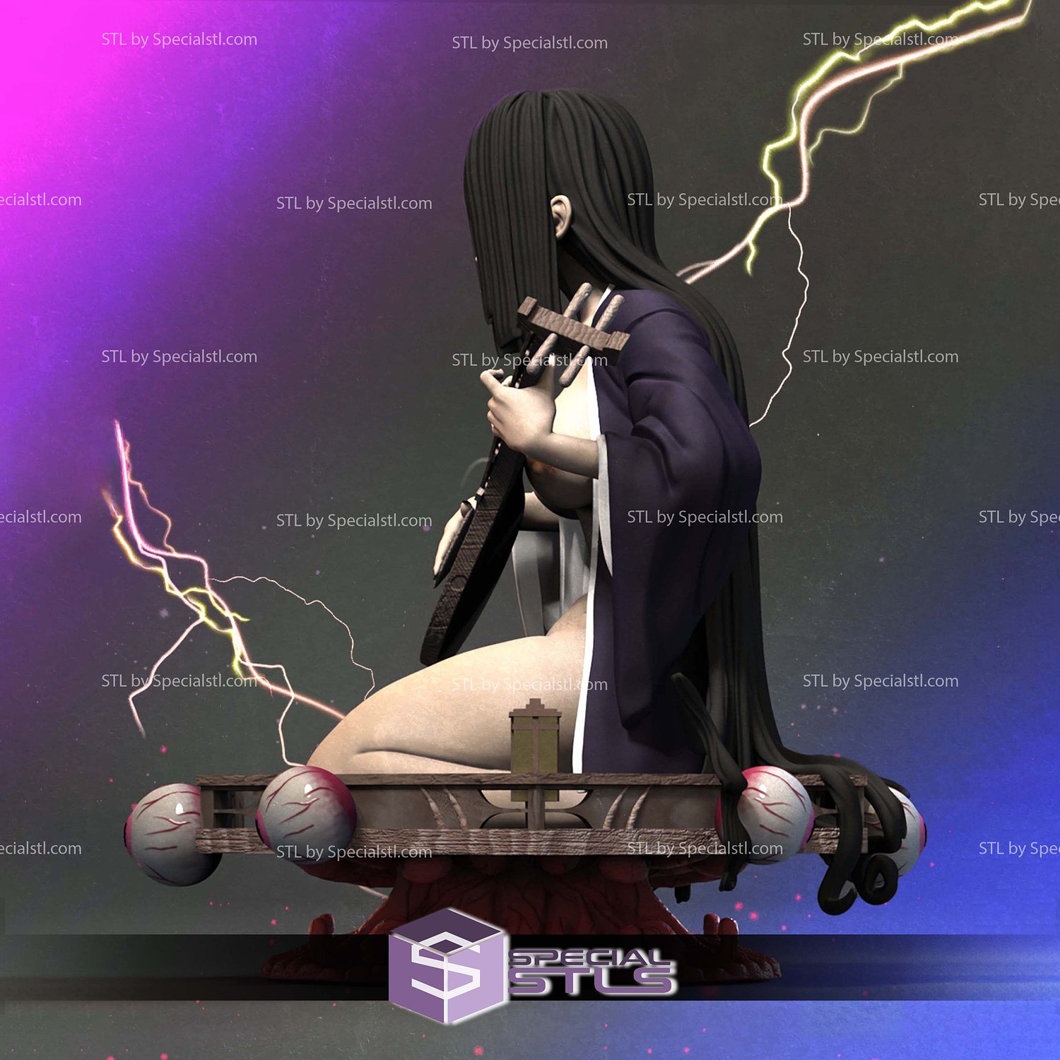 Infinity Castle Nakime Demon Slayer 3D Printer Files Model — view 2