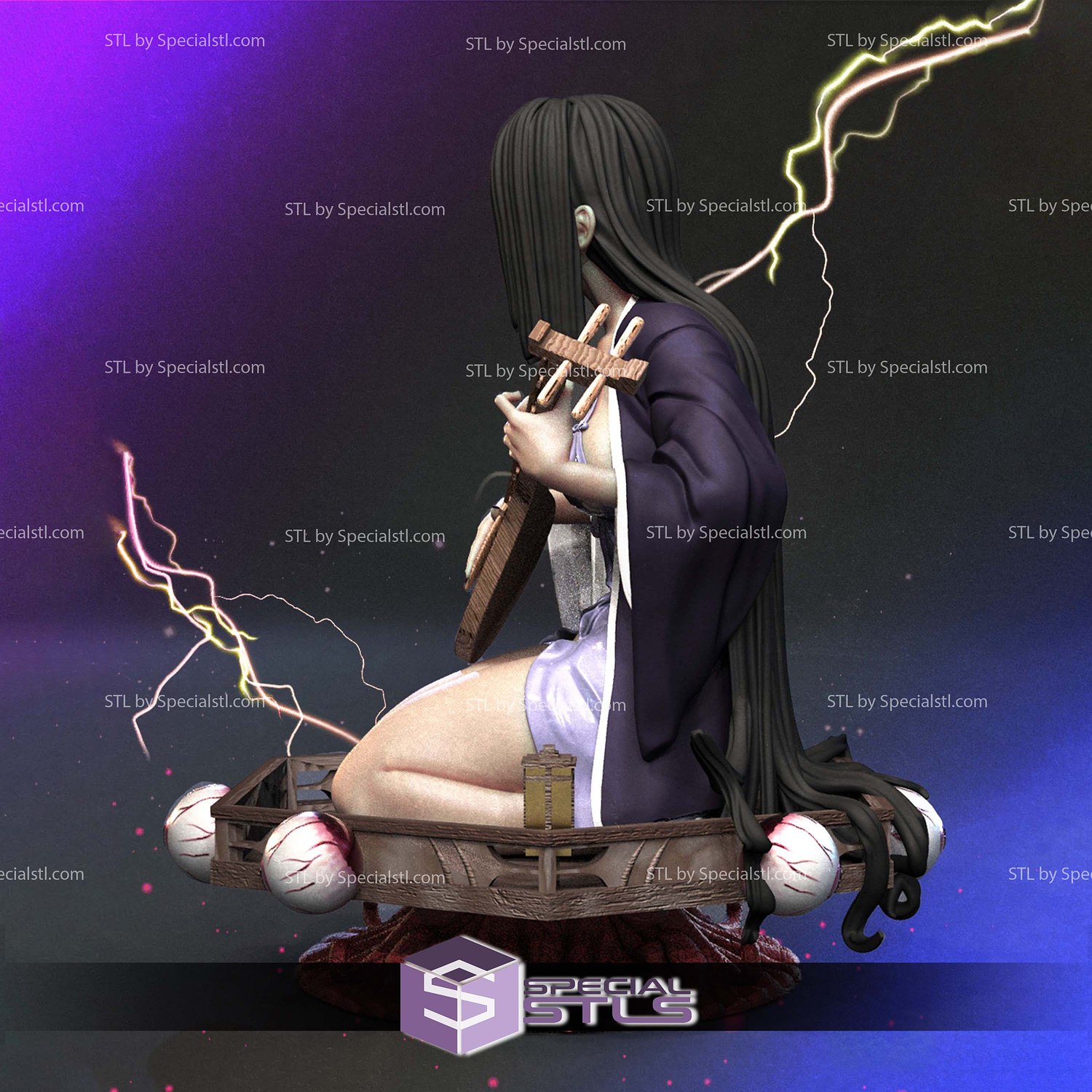 Infinity Castle Nakime Demon Slayer 3D Printer Files Model — view 3
