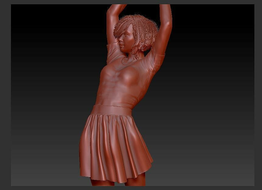 Sports Girl 3D STL Model — view 2