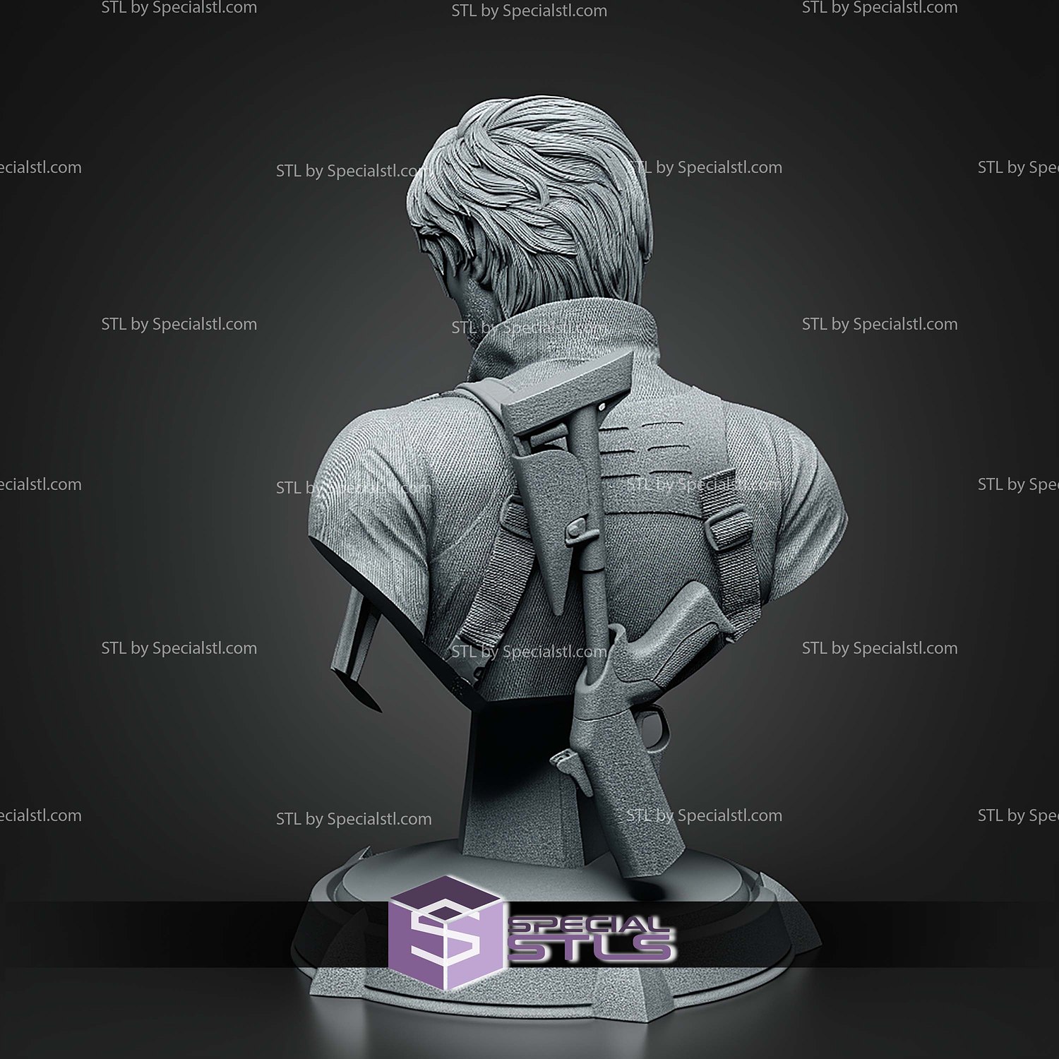 Leon Resident Evil Requiem Bust 135mm STL Files 3D Model — view 3