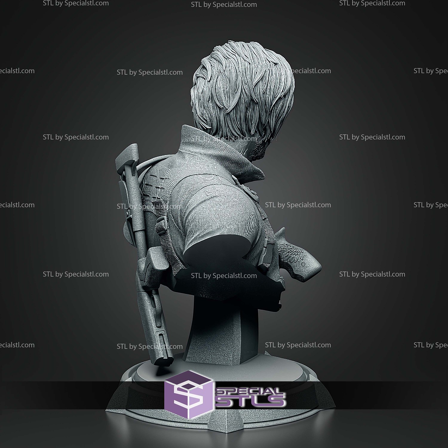 Leon Resident Evil Requiem Bust 135mm STL Files 3D Model — view 4