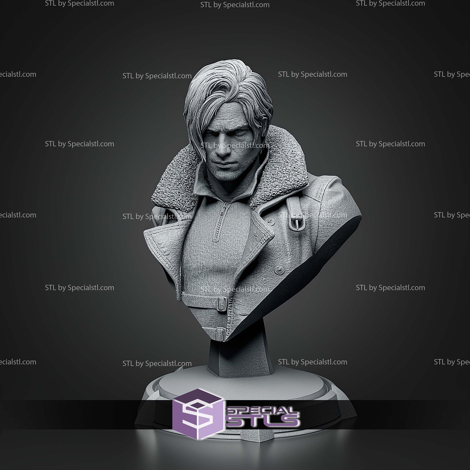 Leon Resident Evil Requiem Bust 135mm STL Files 3D Model — view 5