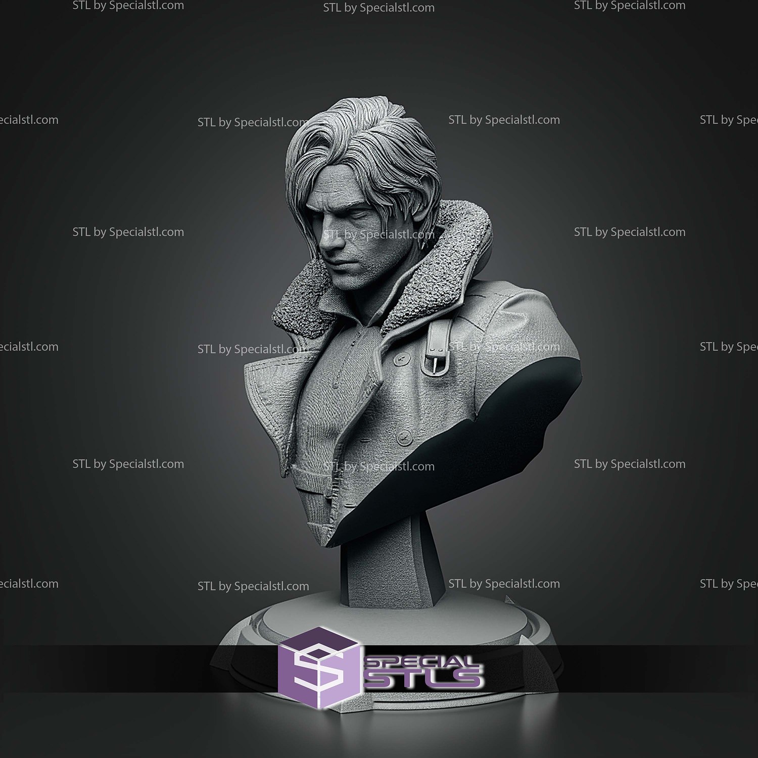 Leon Resident Evil Requiem Bust 135mm STL Files 3D Model — view 6