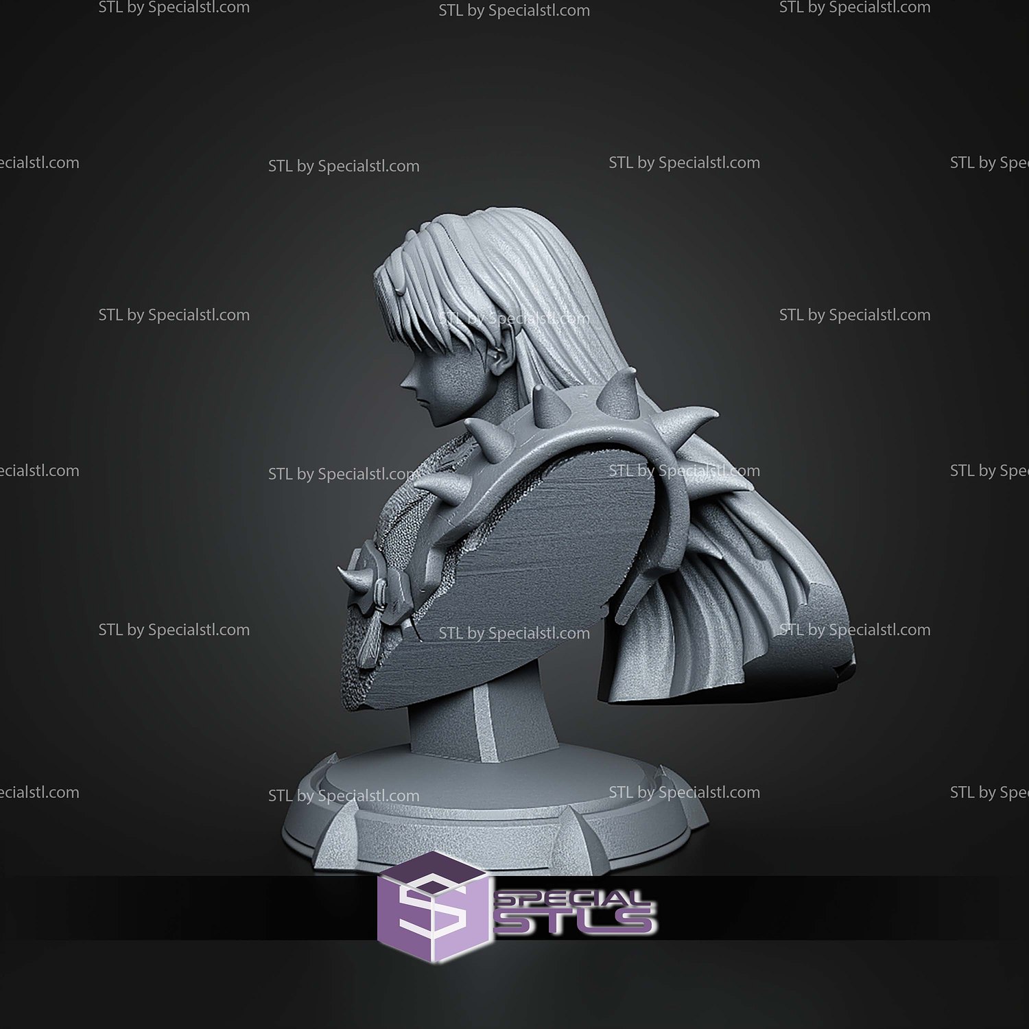 Sesshomaru Inuyasha Bust 123mm STL Files 3D Model — view 2