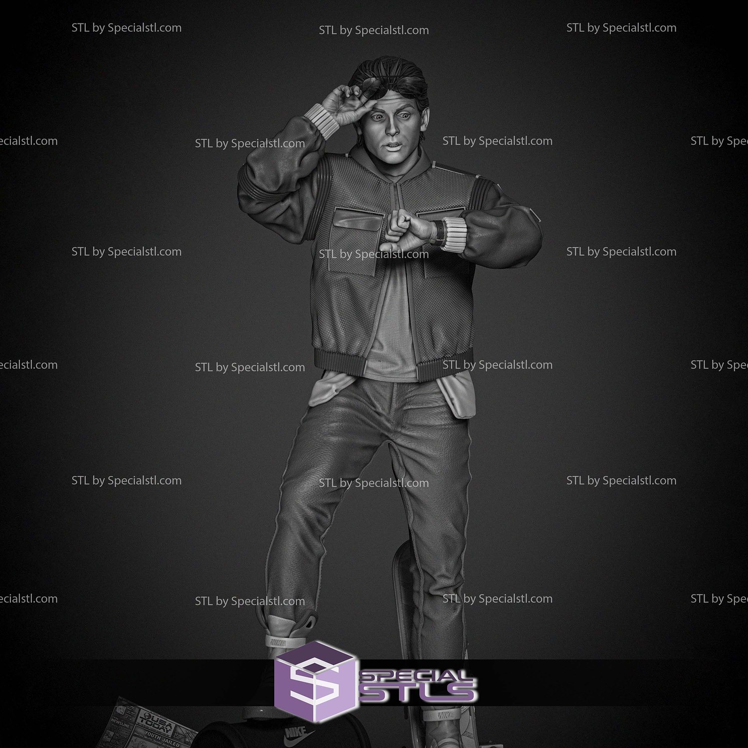 Marty McFly from Diorama Digital STL Files 3D Model — view 4