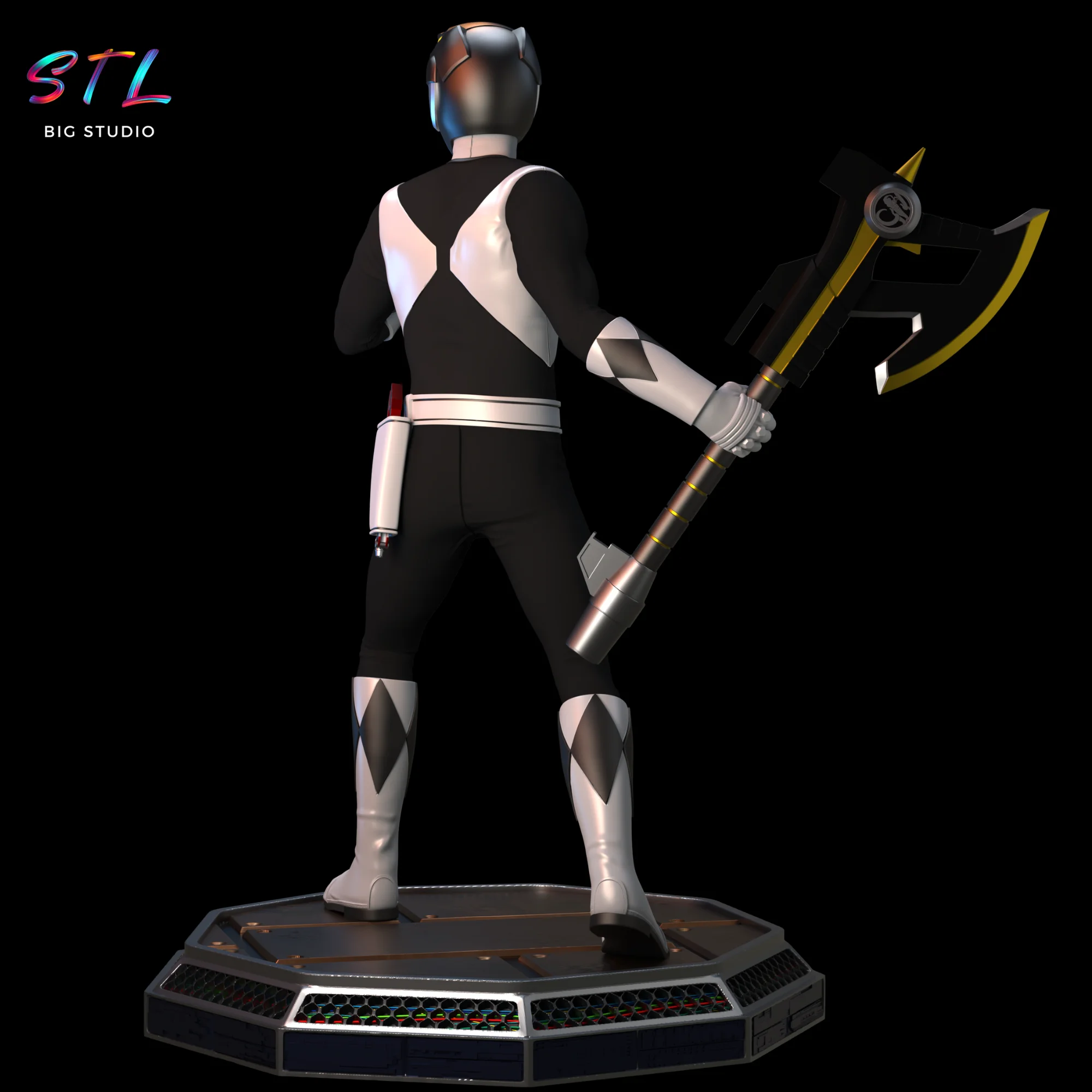Black Power Ranger STL | 3D Printable Figure Model — view 2