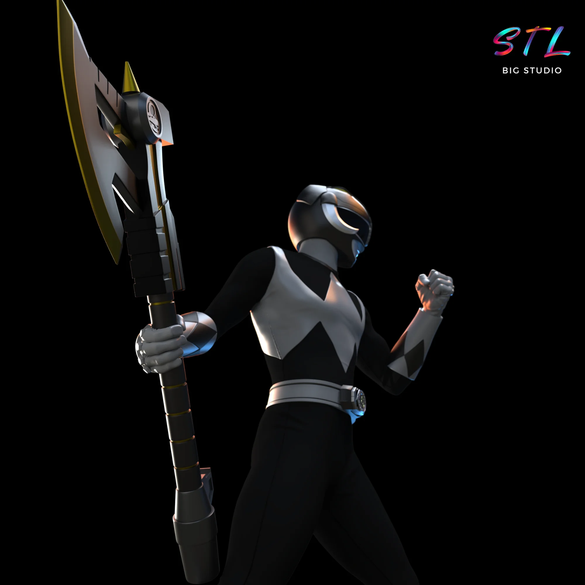 Black Power Ranger STL | 3D Printable Figure Model — view 4