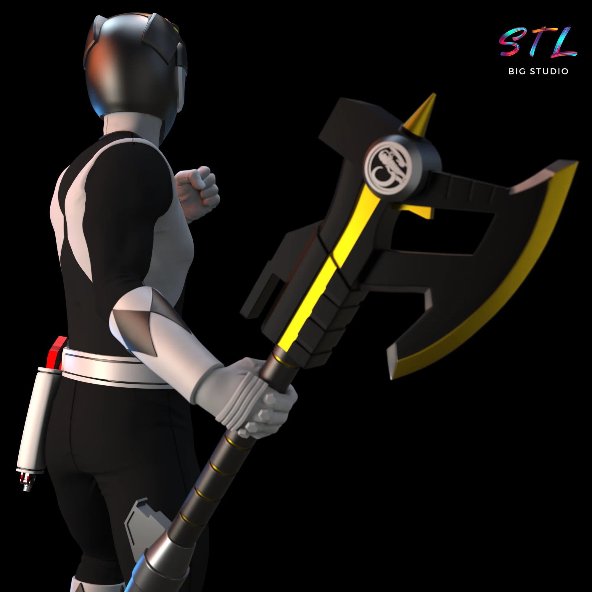 Black Power Ranger STL | 3D Printable Figure Model — view 5