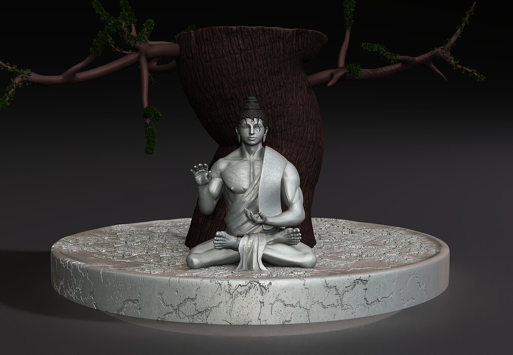 Mahaveer Buddha 3D print model ZTL Model — view 2