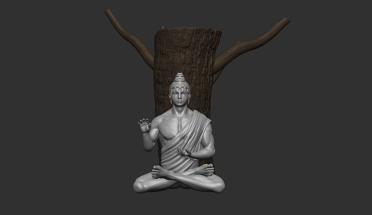 Mahaveer Buddha 3D print model ZTL Model — view 3