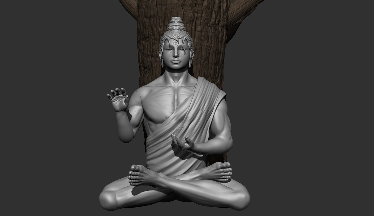 Mahaveer Buddha 3D print model ZTL Model — view 4