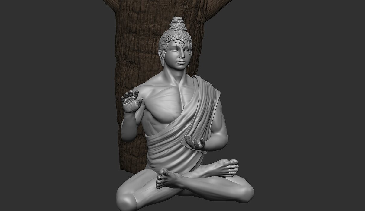 Mahaveer Buddha 3D print model ZTL Model — view 5