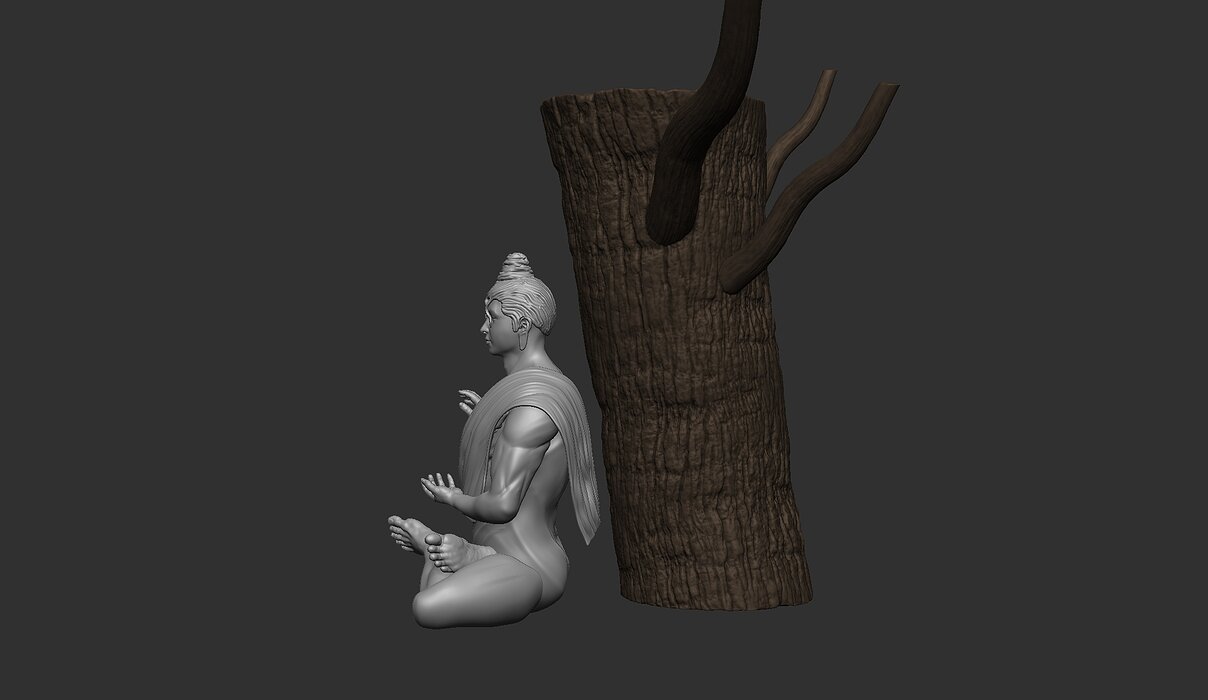 Mahaveer Buddha 3D print model ZTL Model — view 7