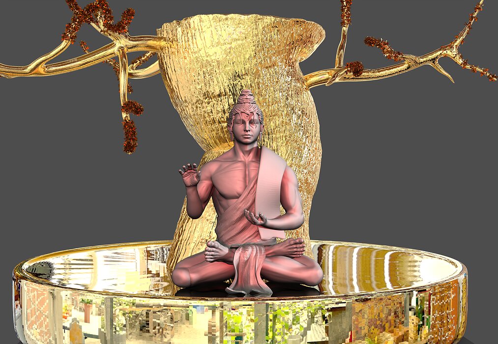Mahaveer Buddha 3D print model ZTL Model — view 8