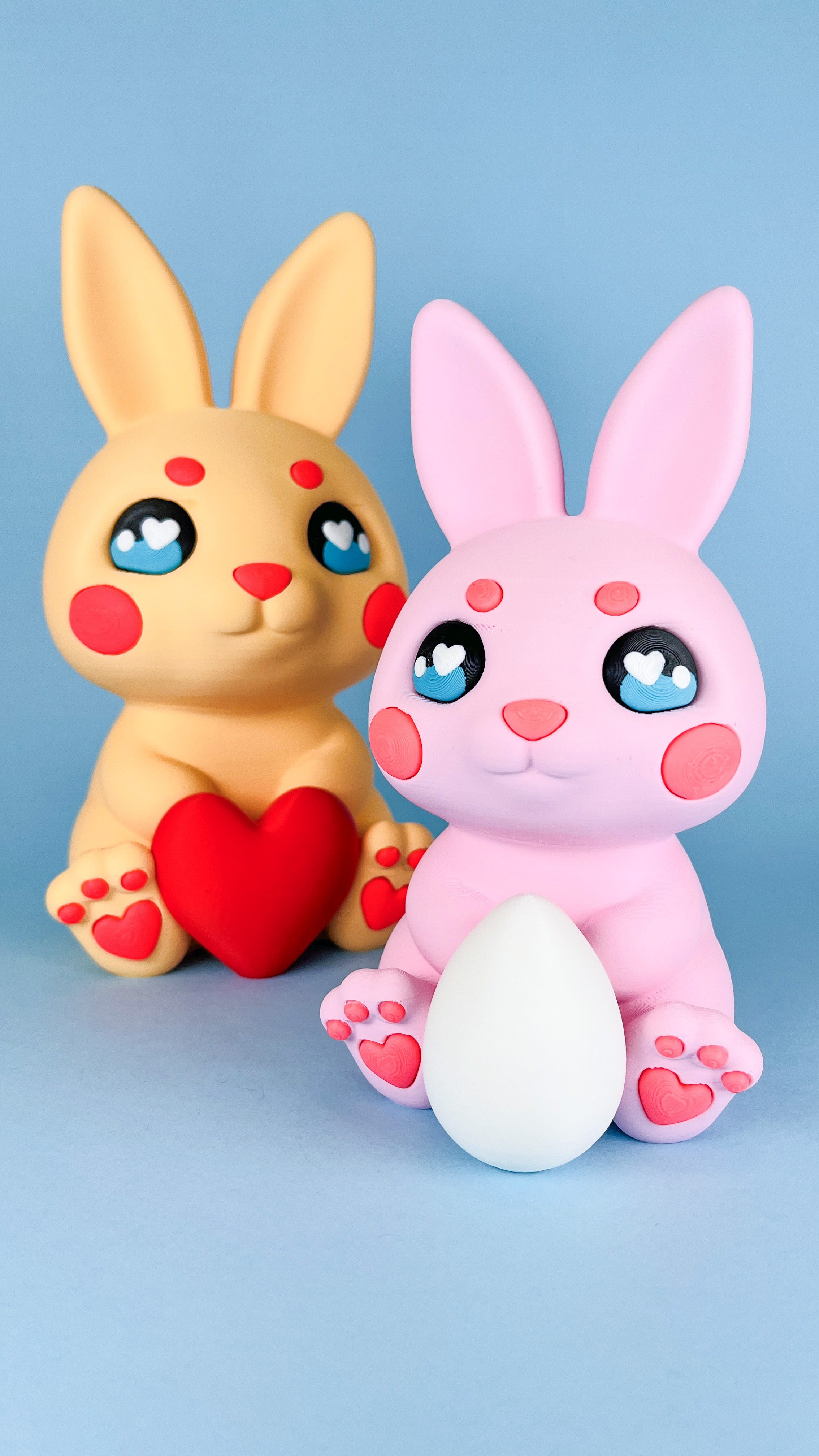 Easter Bunny with Eggs & Heart, Print-in-Parts & MultiColor, Toy 3D 3MF Model