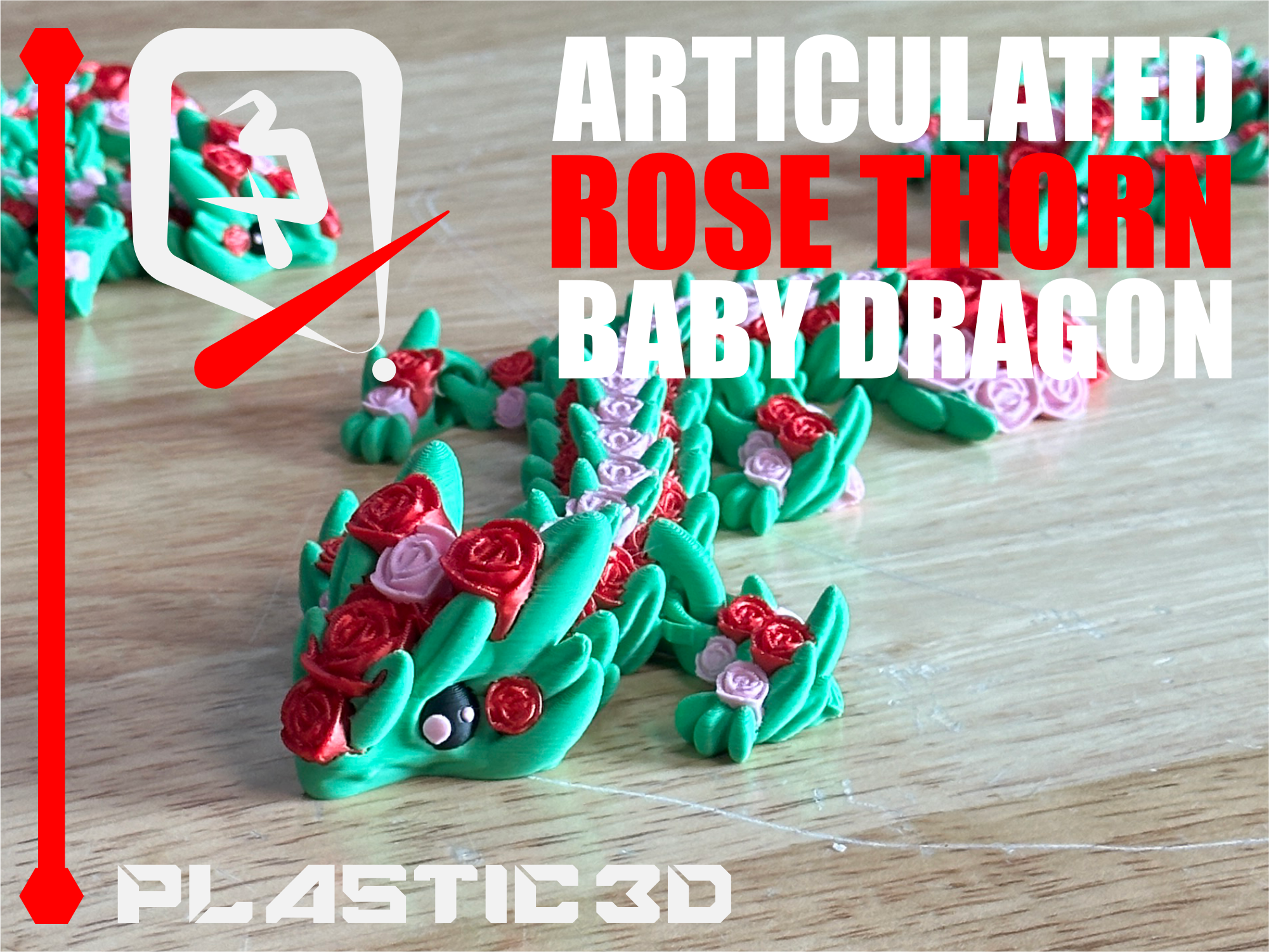 Baby Articulated Rose Dragon — The Flora Guardian 3D 3MF Model — view 5